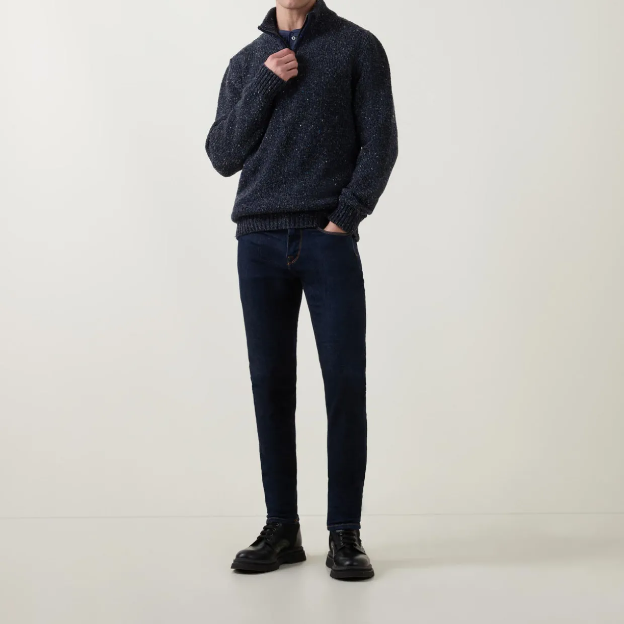 Donegal Fleck Half-Zip Sweater
