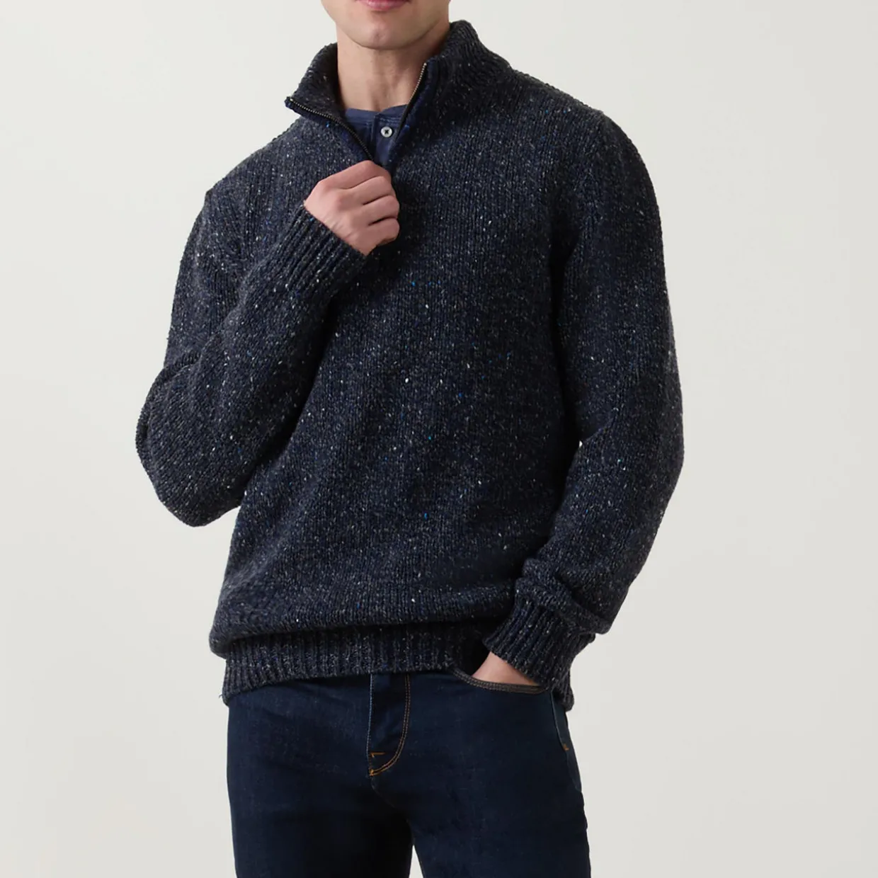 Donegal Fleck Half-Zip Sweater