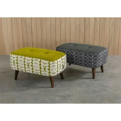 Online ORLA KIELY Donegal Small Velvet Stool Eske Yellow Olive