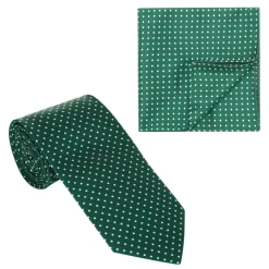 Discount GILT EDGE Dotted Tie & Pocket Square Set