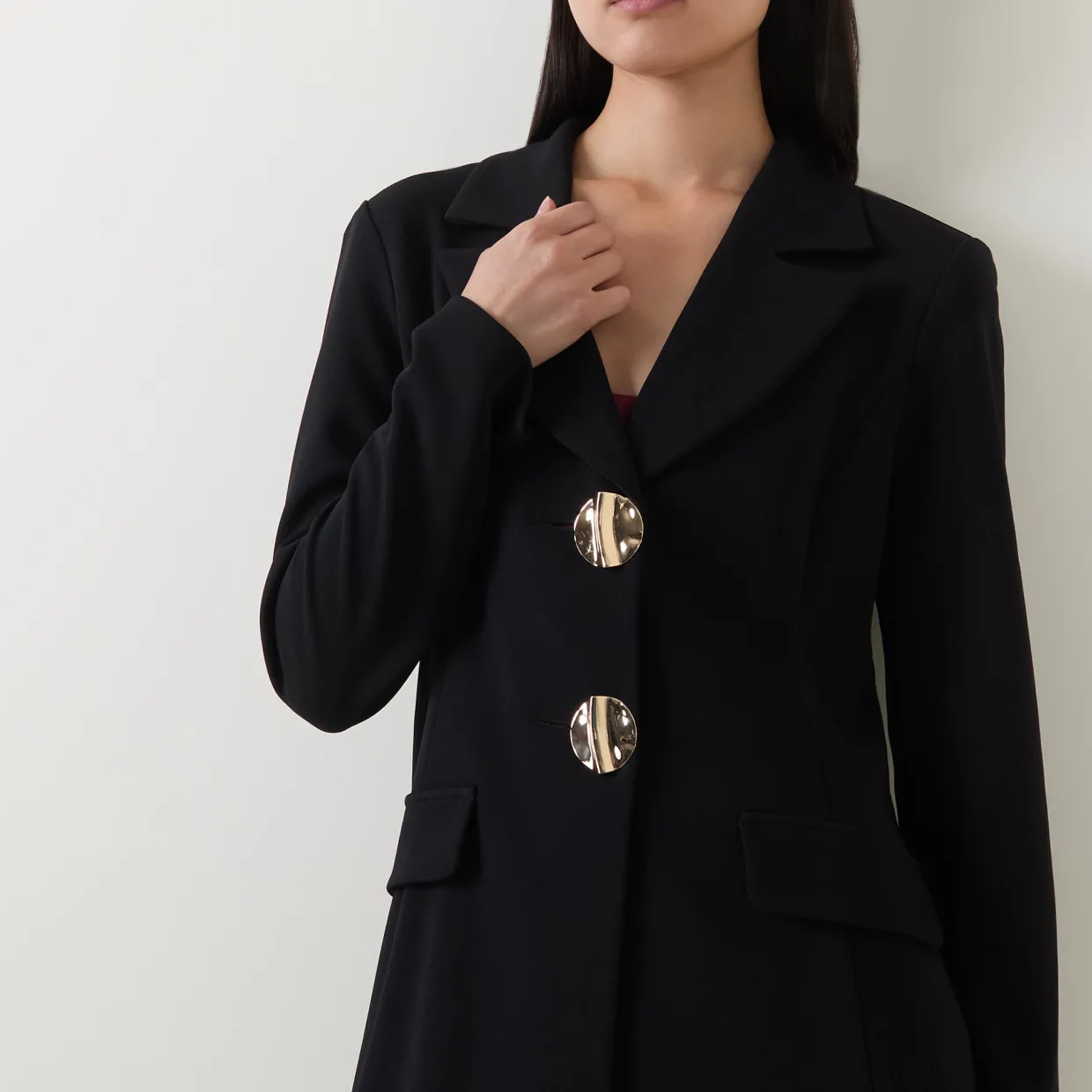 Double Button Single-Breasted Coat