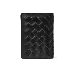 Double Fold Woven Leather Cardholder