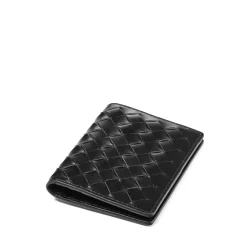 Double Fold Woven Leather Cardholder
