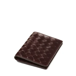Double Fold Woven Leather Cardholder