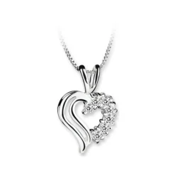 Double Heart Cubic Zirconia Pendant Necklace