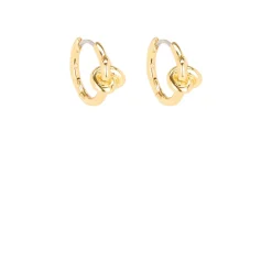 Double Knot Huggies Hoop Earrings