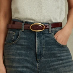 Drew Patent Leather Oval Buckle Belt