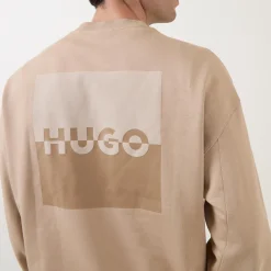Hot HUGO Dusplited Square Logo Sweatshirt