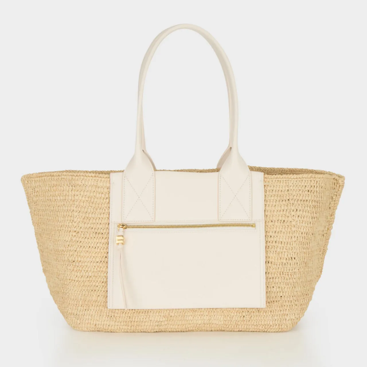 New GANNI Easy Shopper Raffia Tote Bag