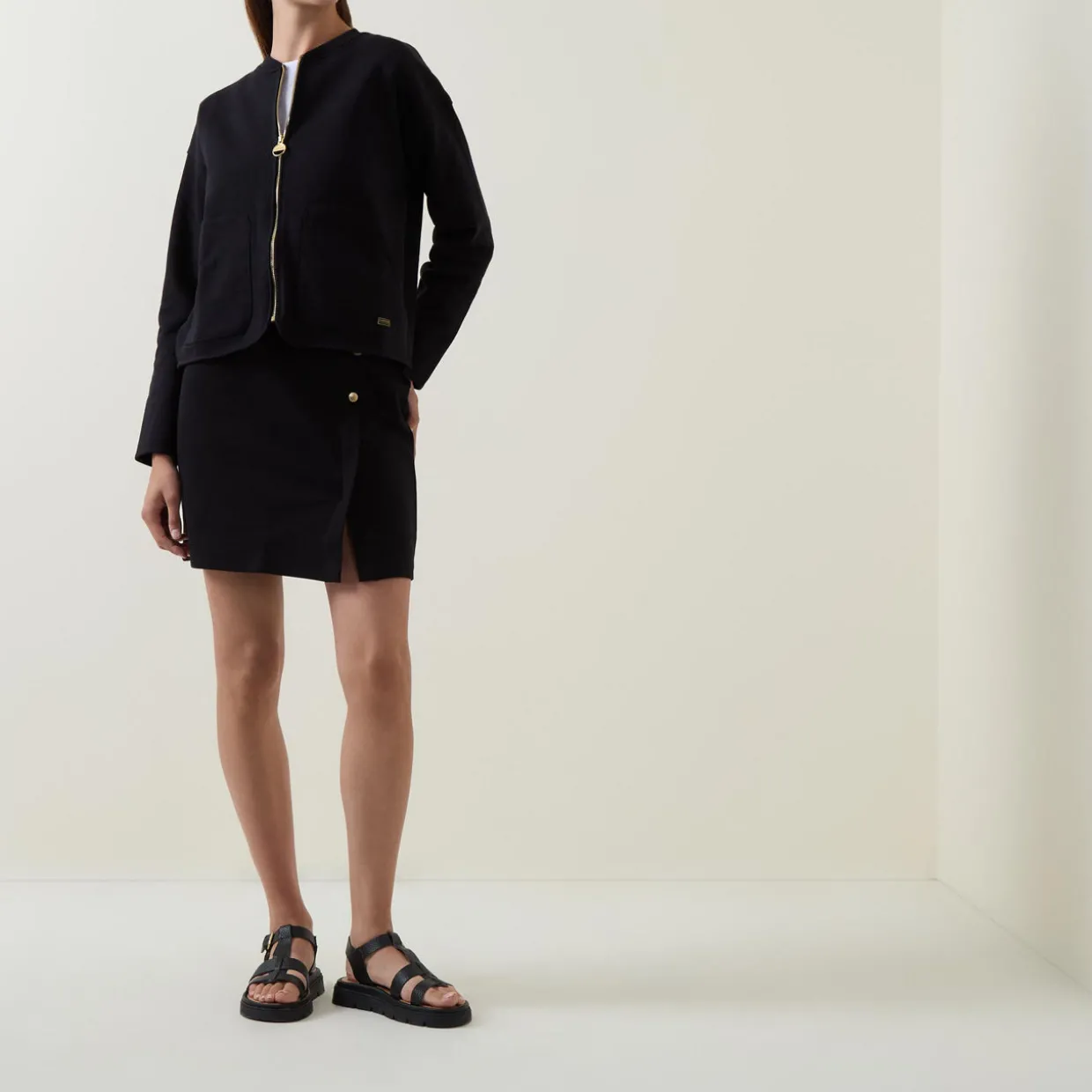 Ebony High-Rise Mini Pencil Skirt