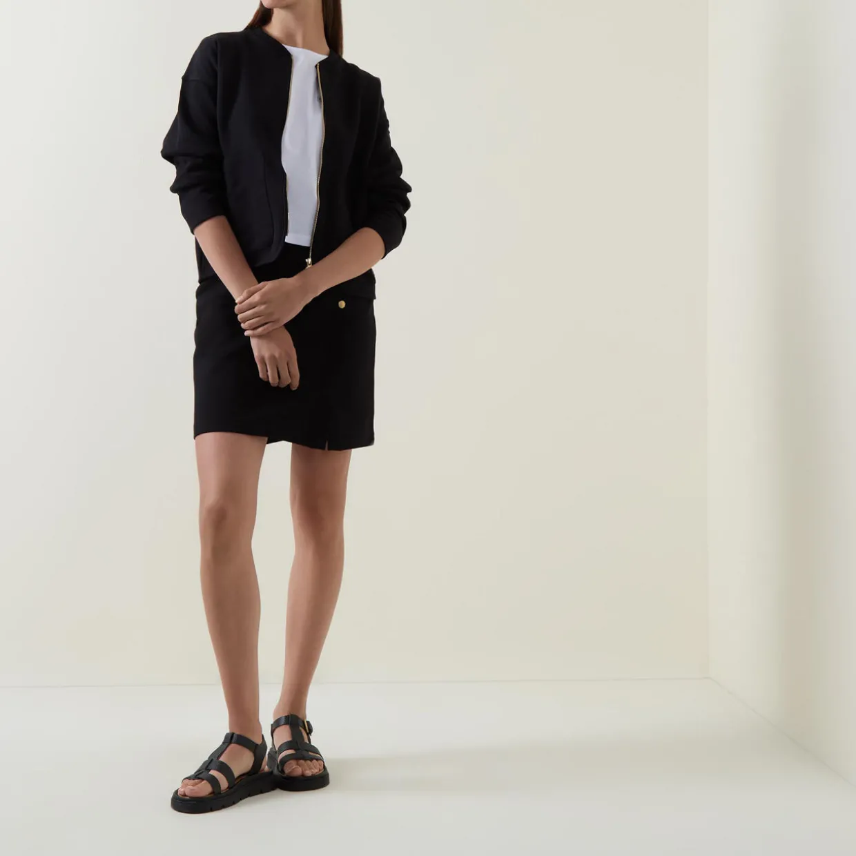 Ebony High-Rise Mini Pencil Skirt