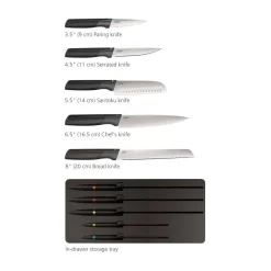 Elevate™ Store 5-Piece Knife Set With In-Drawer Storage Tray