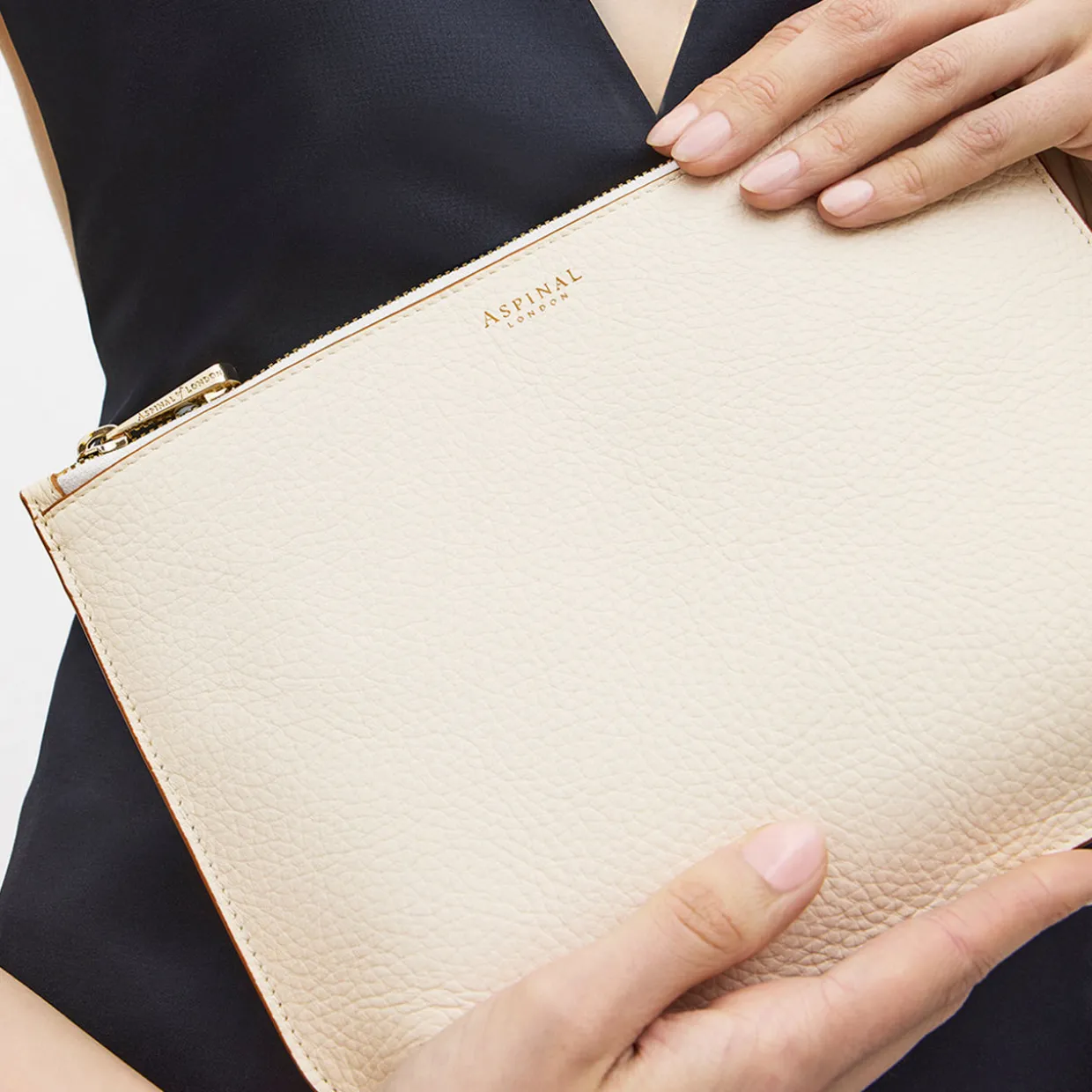 Ella Large Grained Leather Pouch