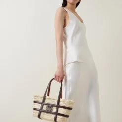 Discount TORY BURCH Ella Small Straw Basket Bag