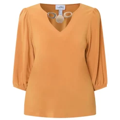 New JOSEPH RIBKOFF Embellished Solid Blouse