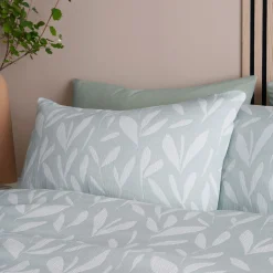 Emile Jacquard Leaf Duvet Set Green
