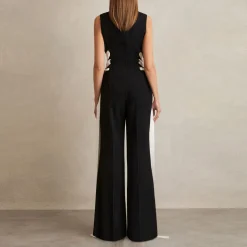 Hot REISS Emma Lace-Up Wide Leg Jumpsuit