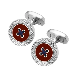 Engraved Edge Button Cufflinks