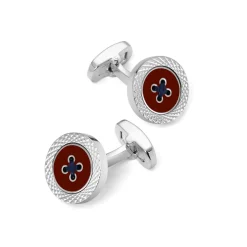 Engraved Edge Button Cufflinks