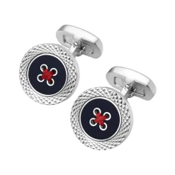 New ASPINAL OF LONDON Engraved Edge Button Cufflinks