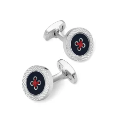 New ASPINAL OF LONDON Engraved Edge Button Cufflinks
