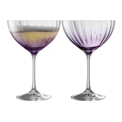 Online GALWAY CRYSTAL Erne Set of Two Cocktail-Champagne Saucers Amethyst