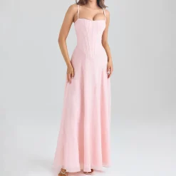 New HOUSE OF CB Esme Lurex Chiffon Dress