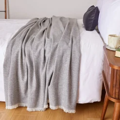 Online FOXFORD Extra Large Lambswool Throw Grey