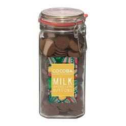 Clearance COCOBA Extra Smooth Milk Chocolate Buttons Jar 950g
