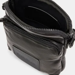 Falcon Logo Leather Pouch Bag