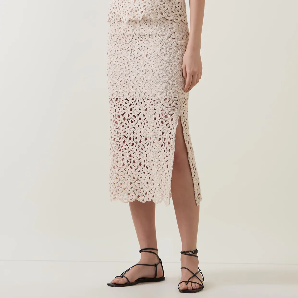 Falima High-Rise Crochet Skirt