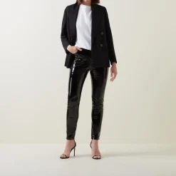 Faux Patent Five Pocket Leggings