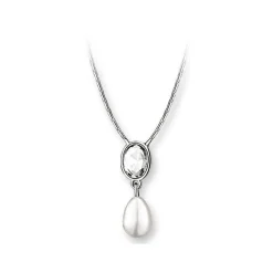 Faux Pearl Drop Pendant Necklace