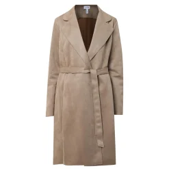 Faux Suede Wrap Coat