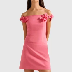 Hot FOREVER NEW Faye Floral Applique Bardot Top