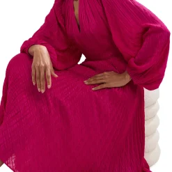 Faye Textured Pleated Dress