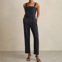 Fianna Contrast Stitch Structured Jumpsuit