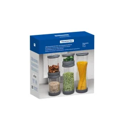 Clearance TRAMONTINA Five-Piece Glass Container Set with Vacuum lids