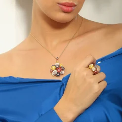 Floral Cluster Pendant Necklace