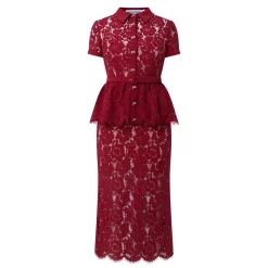 Best SELF-PORTRAIT Floral Lace Peplum Pencil Dress