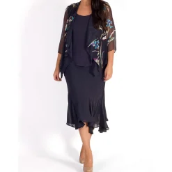 Online CHESCA Floral Open Front Shrug