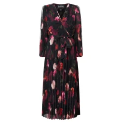 New JOSEPH RIBKOFF Floral Pleated Wrap Dress