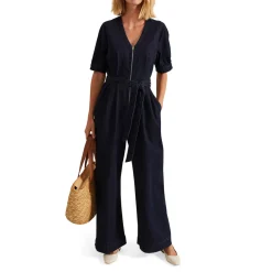 Florisa Wide-Leg Denim Jumpsuit