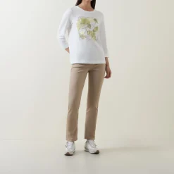 New GERRY WEBER Flower Graphic Long-Sleeved T-Shirt
