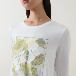New GERRY WEBER Flower Graphic Long-Sleeved T-Shirt