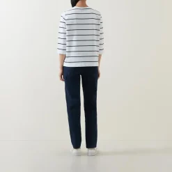 New GERRY WEBER Flower Striped Long-Sleeved T-Shirt