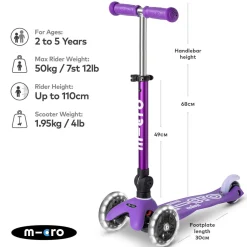 Discount MICRO SCOOTERS Foldable Mini LED Scooter