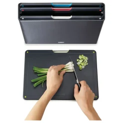 Folio Four-Piece Chopping Board Set Carbon Black Steel