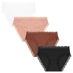 Four-Pack Lace Trim Brief Set
