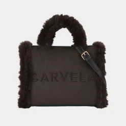 Frame Midi Faux Fur Trim Tote Bag